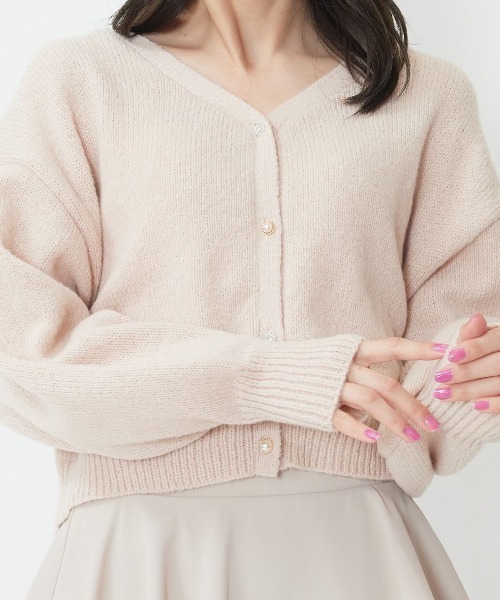 WILLSELECTION（ウィルセレクション）の「ビジュー釦カーディガン（カーディガン/ボレロ・レディース・オフホワイト/ピンク/イエロー・MEDIUM）」の20枚目の写真