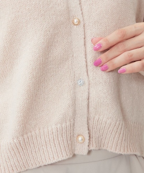 WILLSELECTION（ウィルセレクション）の「ビジュー釦カーディガン（カーディガン/ボレロ・レディース・オフホワイト/ピンク/イエロー・MEDIUM）」の21枚目の写真