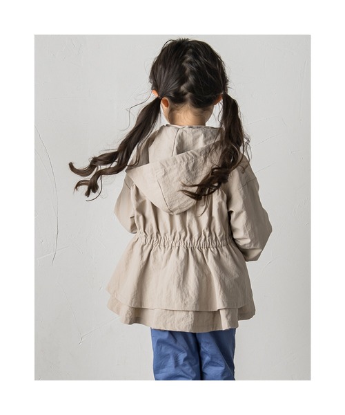 BeBe（ベベ）の「BeBe/【 撥水加工 】 タフタ バック フリル ブルゾン  (90~150cm)（ブルゾン・キッズ・パープル/ベージュ・130/120/100/90/150/110/140）」の9枚目の写真