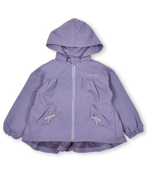 BeBe（ベベ）の「BeBe/【 撥水加工 】 タフタ バック フリル ブルゾン  (90~150cm)（ブルゾン・キッズ・パープル/ベージュ・130/120/100/90/150/110/140）」の3枚目の写真