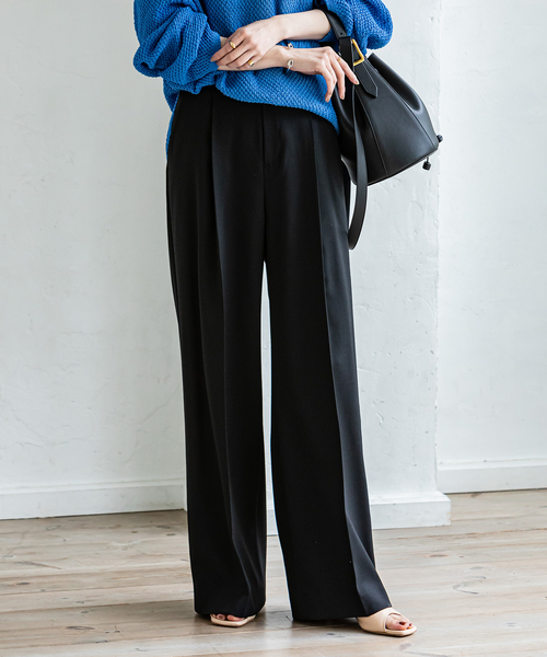 NOBLE✨ノーブル ストレッチフロントスリットパンツ　ブラック　36 Noble（ノーブル）の「TWツイルストレッチスラックスパンツ
