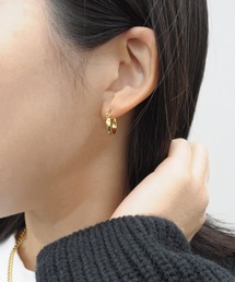 金属アレルギー対応 「ieLS」ステンレス クロッシング デザインフープピアス