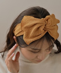 Monocoro toppi | 凹凸 デザイン リボン 太め ヘアバンド(ヘアバンド)
