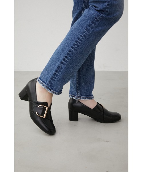 AZUL by moussy(アズールバイマウジー)の「DIAGONAL BELT BUCKLE LOAFER/ダイアゴナルベルトバックルローファー(ローファー・レディース・ブラック/ライトベージュ・LL/LARGE/MEDIUM/SMALL)」の17枚目の写真