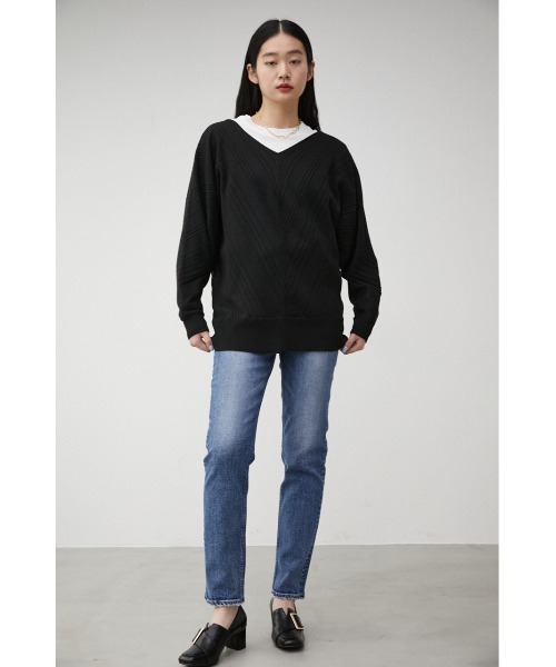 AZUL by moussy(アズールバイマウジー)の「DIAGONAL BELT BUCKLE LOAFER/ダイアゴナルベルトバックルローファー(ローファー・レディース・ブラック/ライトベージュ・LL/LARGE/MEDIUM/SMALL)」の5枚目の写真