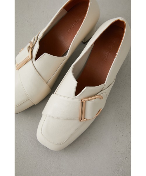 AZUL by moussy(アズールバイマウジー)の「DIAGONAL BELT BUCKLE LOAFER/ダイアゴナルベルトバックルローファー(ローファー・レディース・ブラック/ライトベージュ・LL/LARGE/MEDIUM/SMALL)」の11枚目の写真
