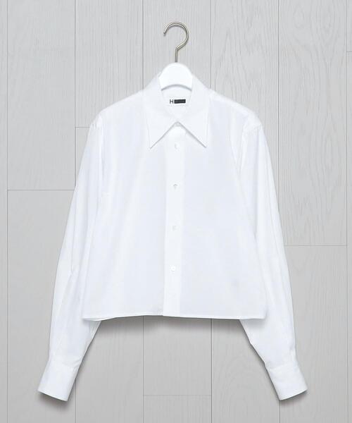 H BEAUTY&YOUTH UNITED ARROWS(エイチビューティーアンドユースユナイテッドアローズ)の「<H>COTTON CLOPPED SHIRT/シャツ(シャツ/ブラウス・レディース・その他1/ホワイト・S/M)」の1枚目の写真