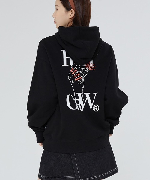 ROMANTIC CROWN（ロマンティッククラウン）の「【UNISEX】ROMANTIC CROWN／フィンガーフーディー(ウラケ)　2183724（スウェット・レディース・ブラック/ライトグレー・LARGE/MEDIUM）」の6枚目の写真