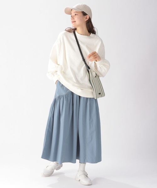 niko and...(ニコアンド)の「製品染めドッキングプルオーバー(Tシャツ/カットソー・レディース・オレンジ/チャコール/オフホワイト/カーキ・MEDIUM/LARGE)」の6枚目の写真