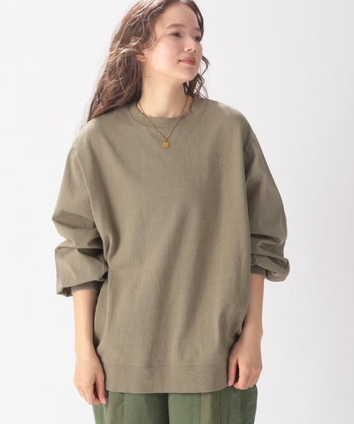 niko and...(ニコアンド)の「製品染めドッキングプルオーバー(Tシャツ/カットソー・レディース・オレンジ/チャコール/オフホワイト/カーキ・MEDIUM/LARGE)」の9枚目の写真