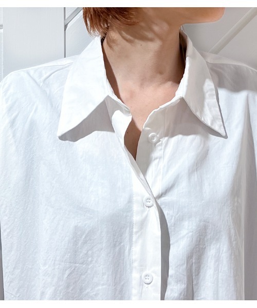Pauline Bleu(ポリーヌブロー)の「【PaulineBleu/ポリーヌブロー】アシメトリーヘムブラウス(シャツ/ブラウス・レディース・ブラック/オフホワイト・FREE)」の7枚目の写真