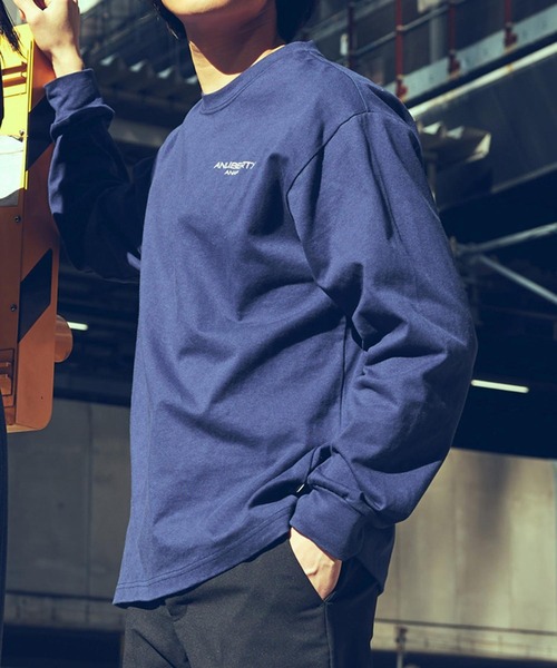 ANLIBERTY ANAP(アンリバティアナップ)の「ANLIBERTYベーシックロゴロングスリーブTシャツ【ユニセックス】(Tシャツ/カットソー・レディース・グリーン/ネイビー/ブラック・S/M)」の1枚目の写真