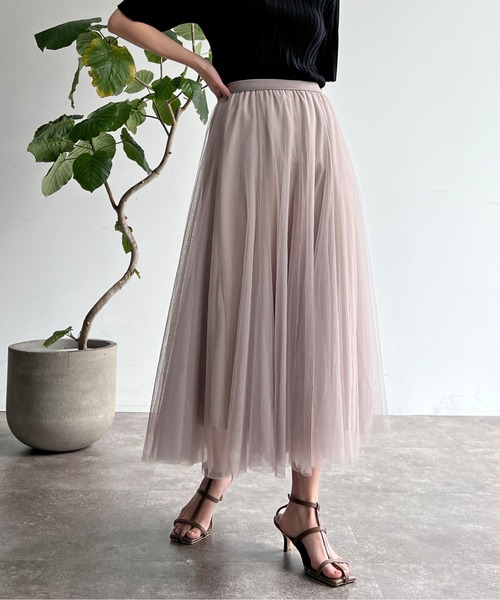 Chez toi（シェトワ）の「はぎチュールスカート（スカート・レディース・ブルー/チャコールグレー/グレイッシュベージュ・FREE）」の19枚目の写真