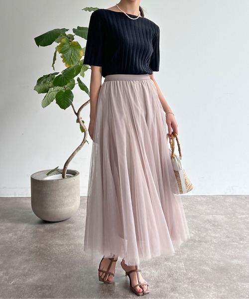 Chez toi（シェトワ）の「はぎチュールスカート（スカート・レディース・ブルー/チャコールグレー/グレイッシュベージュ・FREE）」の22枚目の写真