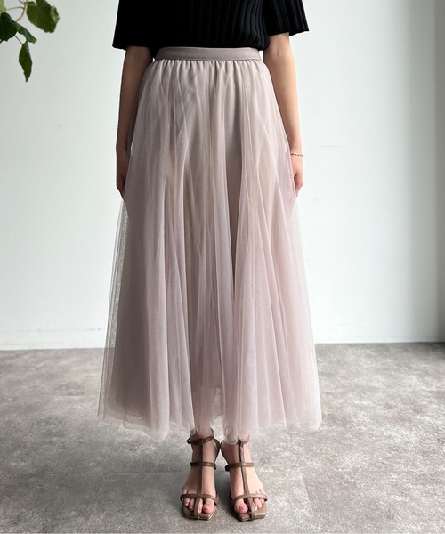 Chez toi（シェトワ）の「はぎチュールスカート（スカート・レディース・ブルー/チャコールグレー/グレイッシュベージュ・FREE）」の9枚目の写真