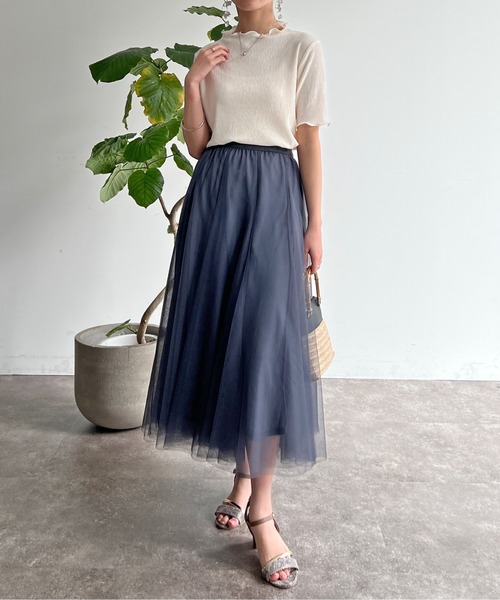 Chez toi（シェトワ）の「はぎチュールスカート（スカート・レディース・ブルー/チャコールグレー/グレイッシュベージュ・FREE）」の20枚目の写真