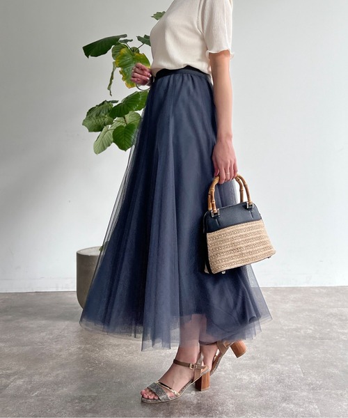 Chez toi（シェトワ）の「はぎチュールスカート（スカート・レディース・ブルー/チャコールグレー/グレイッシュベージュ・FREE）」の17枚目の写真