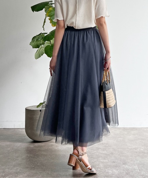 Chez toi（シェトワ）の「はぎチュールスカート（スカート・レディース・ブルー/チャコールグレー/グレイッシュベージュ・FREE）」の21枚目の写真