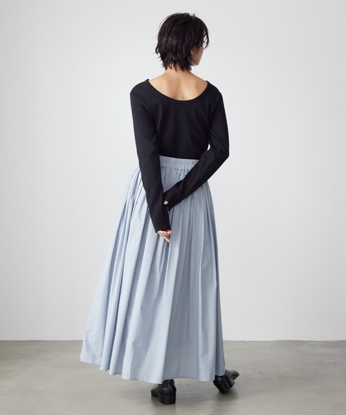 for/c（フォーシー）の「[新色追加]USAコットン前後2WAYバックシャンロンT【サスティナブル】（Tシャツ/カットソー・レディース・ラベンダー/ホワイト/ブラック/ホワイト×ブラック/ライム/ブルー/ブラウン/ネイビー/チャコールグレー/レッド/ライトブラウン・LL/L/M/S）」の15枚目の写真