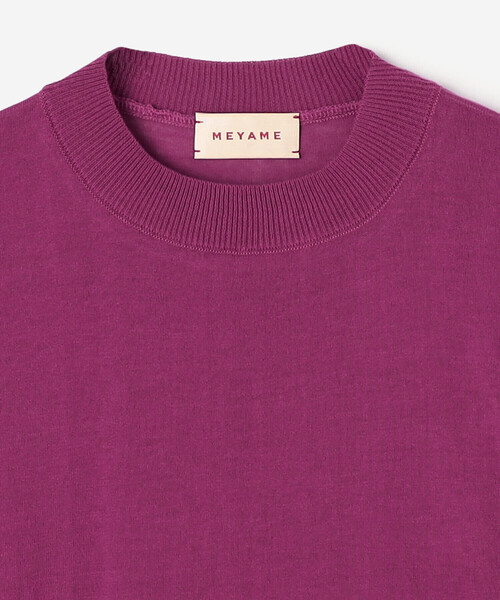 MEYAME 五分袖　ニット　ビショップ MEYAME |〈別注〉ボーダー コットンニット半袖Tシャツ WOMEN