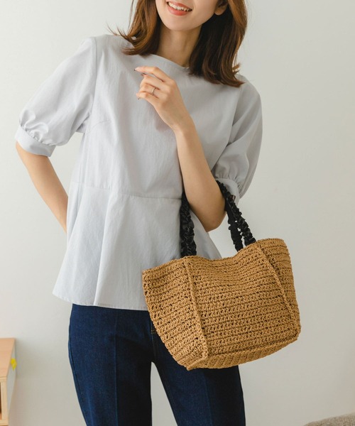 RODE SKO(ロデスコ)の「フリルハンドルペーパーバッグ(かごバッグ・レディース・グレー/ナチュラル/ベージュ・ONE)」の22枚目の写真