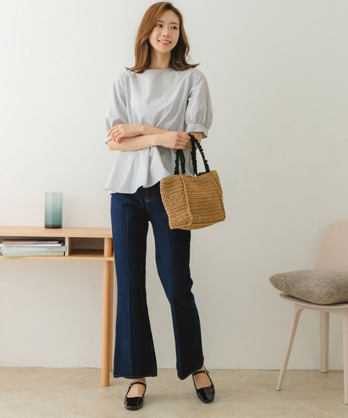 RODE SKO(ロデスコ)の「フリルハンドルペーパーバッグ(かごバッグ・レディース・グレー/ナチュラル/ベージュ・ONE)」の21枚目の写真