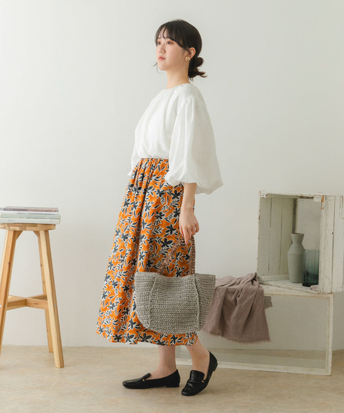 RODE SKO(ロデスコ)の「フリルハンドルペーパーバッグ(かごバッグ・レディース・グレー/ナチュラル/ベージュ・ONE)」の15枚目の写真