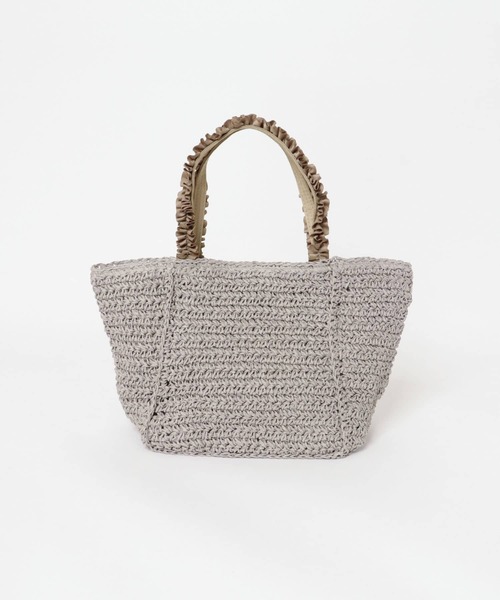 RODE SKO(ロデスコ)の「フリルハンドルペーパーバッグ(かごバッグ・レディース・グレー/ナチュラル/ベージュ・ONE)」の9枚目の写真