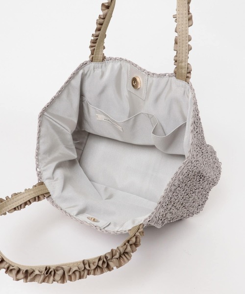 RODE SKO(ロデスコ)の「フリルハンドルペーパーバッグ(かごバッグ・レディース・グレー/ナチュラル/ベージュ・ONE)」の6枚目の写真