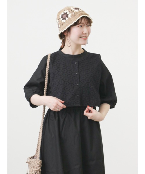 ehka sopo（エヘカソポ）の「レースジレセットワンピース（ワンピース・レディース・グレー/ブラック/ベージュ・ﾌﾘ-）」の8枚目の写真