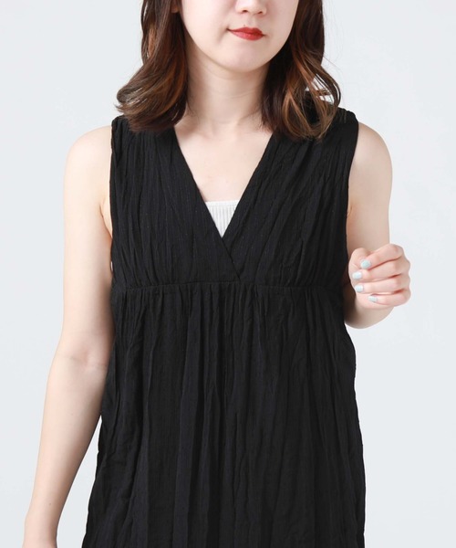 archives(アルシーヴ)の「ワッシャーノースリワンピース(ワンピース・レディース・レンガ/ブラック/パープル/アイボリー・MEDIUM)」の7枚目の写真