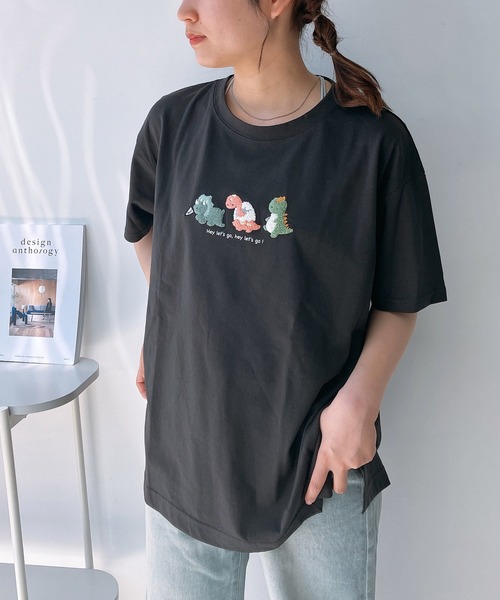 AS KNOW AS plus（アズノゥアズプラス）の「〇3匹ぽこぽこアニマルTシャツ（Tシャツ/カットソー・レディース・ホワイト系/ブラック系/ベージュ系/サックスブルー系/ホワイト系1/ブラック系1/ミント/ペールイエロー/ホワイト系2/ベージュ系2/ネイビー系2/ブルー系2/ホワイト系3/ブラック系3/ベージュ系3/グリーン系3/ホワイト系4/ブラック系4/ブルー系4/イエロー系4/ホワイト系5/ブラック系5/ベージュ系5/ブルー系5/ホワイト系6/ブラック系6/ベージュ系6/ブルー系6/ホワイト系7/ベージュ系7/グリーン系7/ブラック系7・FREE）」の11枚目の写真