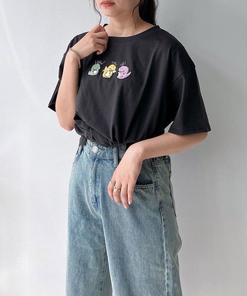 AS KNOW AS plus（アズノゥアズプラス）の「〇3匹ぽこぽこアニマルTシャツ（Tシャツ/カットソー・レディース・ホワイト系/ブラック系/ベージュ系/サックスブルー系/ホワイト系1/ブラック系1/ミント/ペールイエロー/ホワイト系2/ベージュ系2/ネイビー系2/ブルー系2/ホワイト系3/ブラック系3/ベージュ系3/グリーン系3/ホワイト系4/ブラック系4/ブルー系4/イエロー系4/ホワイト系5/ブラック系5/ベージュ系5/ブルー系5/ホワイト系6/ブラック系6/ベージュ系6/ブルー系6/ホワイト系7/ベージュ系7/グリーン系7/ブラック系7・FREE）」の13枚目の写真