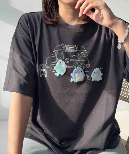 AS KNOW AS plus(アズノゥアズプラス)の「〇3匹ぽこぽこアニマルTシャツ(Tシャツ/カットソー・レディース・ホワイト系/ブラック系/ベージュ系/サックスブルー系/ブラック系1/ホワイト系1/ペールイエロー/ミント/ベージュ系2/ホワイト系2/ネイビー系2/ブルー系2/ブラック系3/ホワイト系3/ベージュ系3/グリーン系3/ホワイト系4/ブラック系4/ブルー系4/イエロー系4/ホワイト系5/ブラック系5/ブルー系5/ベージュ系5/ホワイト系6/ブラック系6/ベージュ系6/ブルー系6/グリーン系7/ホワイト系7/ベージュ系7/ブラック系7/ホワイト系8/グリーン系8/ブラック系8/ネイビー系9/ブラック系9/グリーン系9/ホワイト系9・FREE)」の19枚目の写真