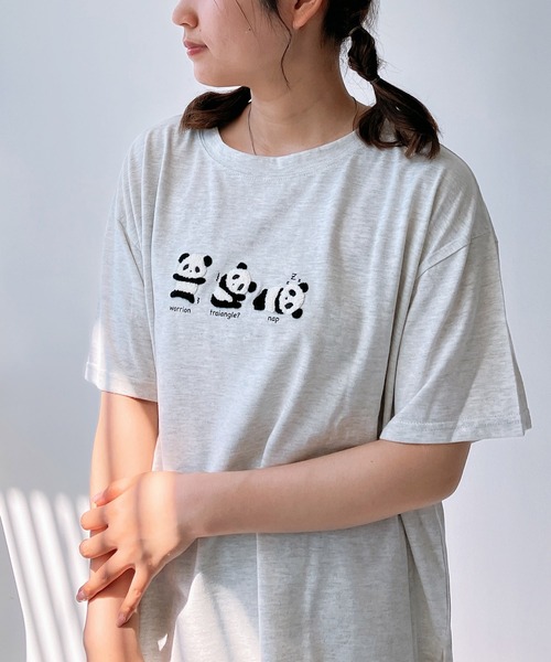 AS KNOW AS plus（アズノゥアズプラス）の「〇3匹ぽこぽこアニマルTシャツ（Tシャツ/カットソー・レディース・ホワイト系/ブラック系/ベージュ系/サックスブルー系/ホワイト系1/ブラック系1/ミント/ペールイエロー/ホワイト系2/ベージュ系2/ネイビー系2/ブルー系2/ホワイト系3/ブラック系3/ベージュ系3/グリーン系3/ホワイト系4/ブラック系4/ブルー系4/イエロー系4/ホワイト系5/ブラック系5/ベージュ系5/ブルー系5/ホワイト系6/ブラック系6/ベージュ系6/ブルー系6/ホワイト系7/ベージュ系7/グリーン系7/ブラック系7・FREE）」の18枚目の写真