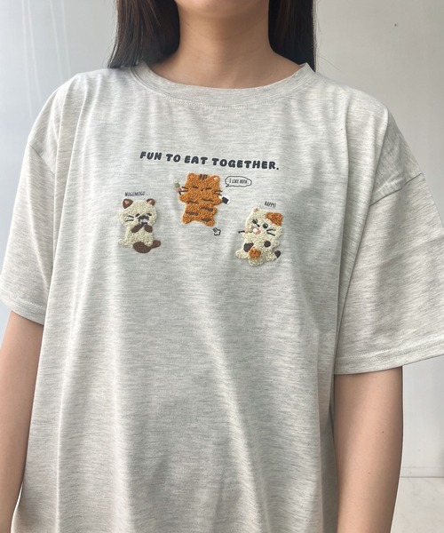 AS KNOW AS plus（アズノゥアズプラス）の「〇3匹ぽこぽこアニマルTシャツ（Tシャツ/カットソー・レディース・ホワイト系/ブラック系/ベージュ系/サックスブルー系/ホワイト系1/ブラック系1/ミント/ペールイエロー/ホワイト系2/ベージュ系2/ネイビー系2/ブルー系2/ホワイト系3/ブラック系3/ベージュ系3/グリーン系3/ホワイト系4/ブラック系4/ブルー系4/イエロー系4/ホワイト系5/ブラック系5/ベージュ系5/ブルー系5/ホワイト系6/ブラック系6/ベージュ系6/ブルー系6/ホワイト系7/ベージュ系7/グリーン系7/ブラック系7・FREE）」の20枚目の写真