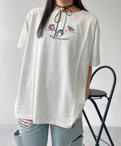 AS KNOW AS plus（アズノゥアズプラス）の「〇3匹ぽこぽこアニマルTシャツ（Tシャツ/カットソー・レディース・ホワイト系/ブラック系/ベージュ系/サックスブルー系/ホワイト系1/ブラック系1/ミント/ペールイエロー/ホワイト系2/ベージュ系2/ネイビー系2/ブルー系2/ホワイト系3/ブラック系3/ベージュ系3/グリーン系3/ホワイト系4/ブラック系4/ブルー系4/イエロー系4/ホワイト系5/ブラック系5/ベージュ系5/ブルー系5/ホワイト系6/ブラック系6/ベージュ系6/ブルー系6/ホワイト系7/ベージュ系7/グリーン系7/ブラック系7・FREE）」の21枚目の写真