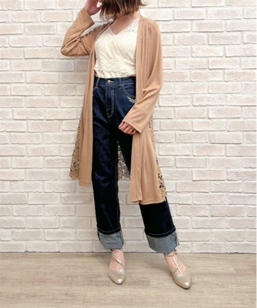 axes femme(アクシーズファム)の「バックレースUVカットカーデ(カーディガン/ボレロ・レディース・ブラック/ブルー/キャメル/ホワイト・FREE)」の4枚目の写真
