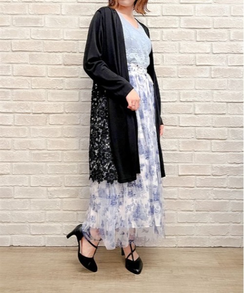 axes femme(アクシーズファム)の「バックレースUVカットカーデ(カーディガン/ボレロ・レディース・ブラック/ブルー/キャメル/ホワイト・FREE)」の2枚目の写真