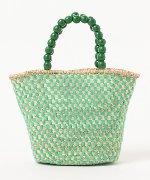 Ray BEAMS（レイビームス）の「Larone / ビーズ ハンドル バッグ（かごバッグ・レディース・ブラック/グリーン・ONE SIZE）」の20枚目の写真
