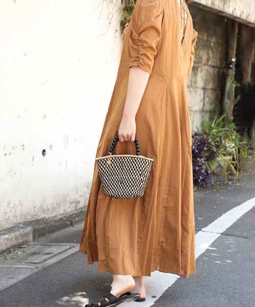 Ray BEAMS（レイビームス）の「Larone / ビーズ ハンドル バッグ（かごバッグ・レディース・ブラック/グリーン・ONE SIZE）」の10枚目の写真