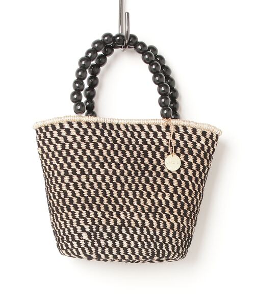 Ray BEAMS（レイビームス）の「Larone / ビーズ ハンドル バッグ（かごバッグ・レディース・ブラック/グリーン・ONE SIZE）」の16枚目の写真