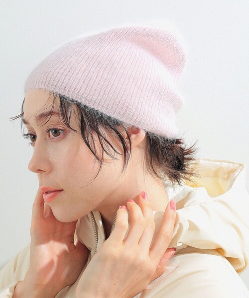 Ray BEAMS（レイビームス）の「Ray BEAMS / アンゴラ混 ビーニー（ニットキャップ/ビーニー・レディース・ピンク/オフホワイト/ブラック・ONE SIZE）」の9枚目の写真