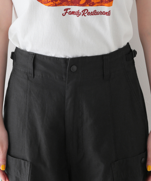 SLOBE citron.（スローブシトロン）の「SLOBE citron. ギガフィールドカーゴ（カーゴパンツ・レディース・ブラック/アイボリー・FREE）」の20枚目の写真