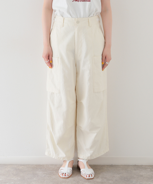 SLOBE citron.（スローブシトロン）の「SLOBE citron. ギガフィールドカーゴ（カーゴパンツ・レディース・ブラック/アイボリー・FREE）」の4枚目の写真