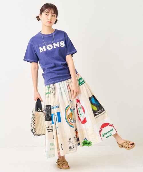 FREAK'S STORE（フリークスストア）の「配色ステッチロゴTシャツ（Tシャツ/カットソー・レディース・オフホワイト/レッド/ネイビー・ﾌﾘ-）」の5枚目の写真