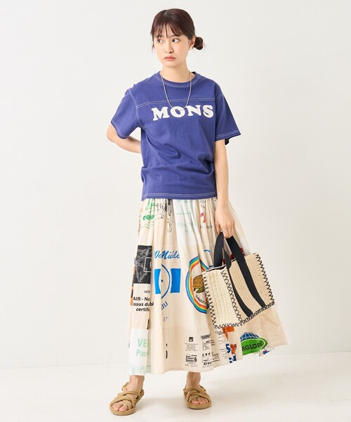 FREAK'S STORE（フリークスストア）の「配色ステッチロゴTシャツ（Tシャツ/カットソー・レディース・オフホワイト/レッド/ネイビー・ﾌﾘ-）」の4枚目の写真