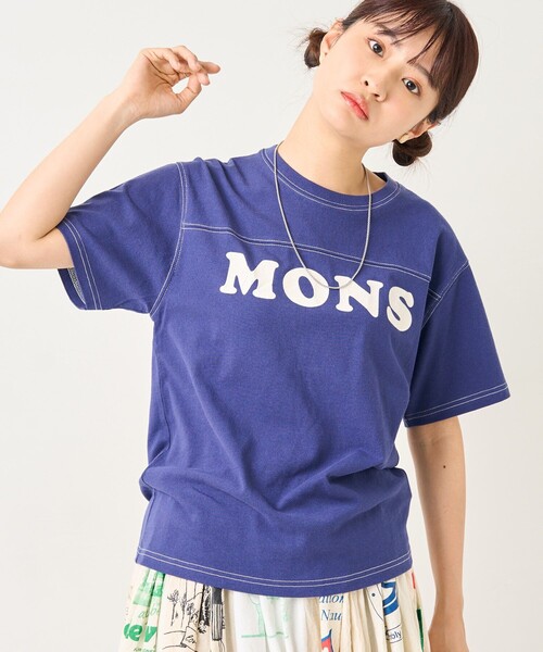 FREAK'S STORE（フリークスストア）の「配色ステッチロゴTシャツ（Tシャツ/カットソー・レディース・オフホワイト/レッド/ネイビー・ﾌﾘ-）」の9枚目の写真