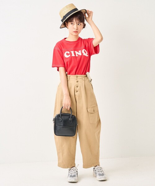 FREAK'S STORE（フリークスストア）の「配色ステッチロゴTシャツ（Tシャツ/カットソー・レディース・オフホワイト/レッド/ネイビー・ﾌﾘ-）」の6枚目の写真