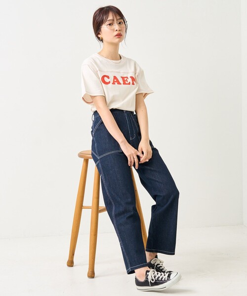 FREAK'S STORE（フリークスストア）の「配色ステッチロゴTシャツ（Tシャツ/カットソー・レディース・オフホワイト/レッド/ネイビー・ﾌﾘ-）」の13枚目の写真